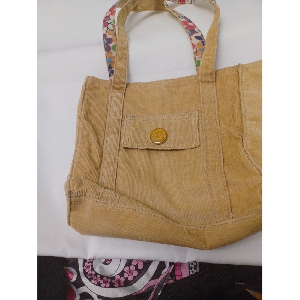 Vintage Small Aeropostale Corduroy Shoulder Bag Purse Tote Tan Brown